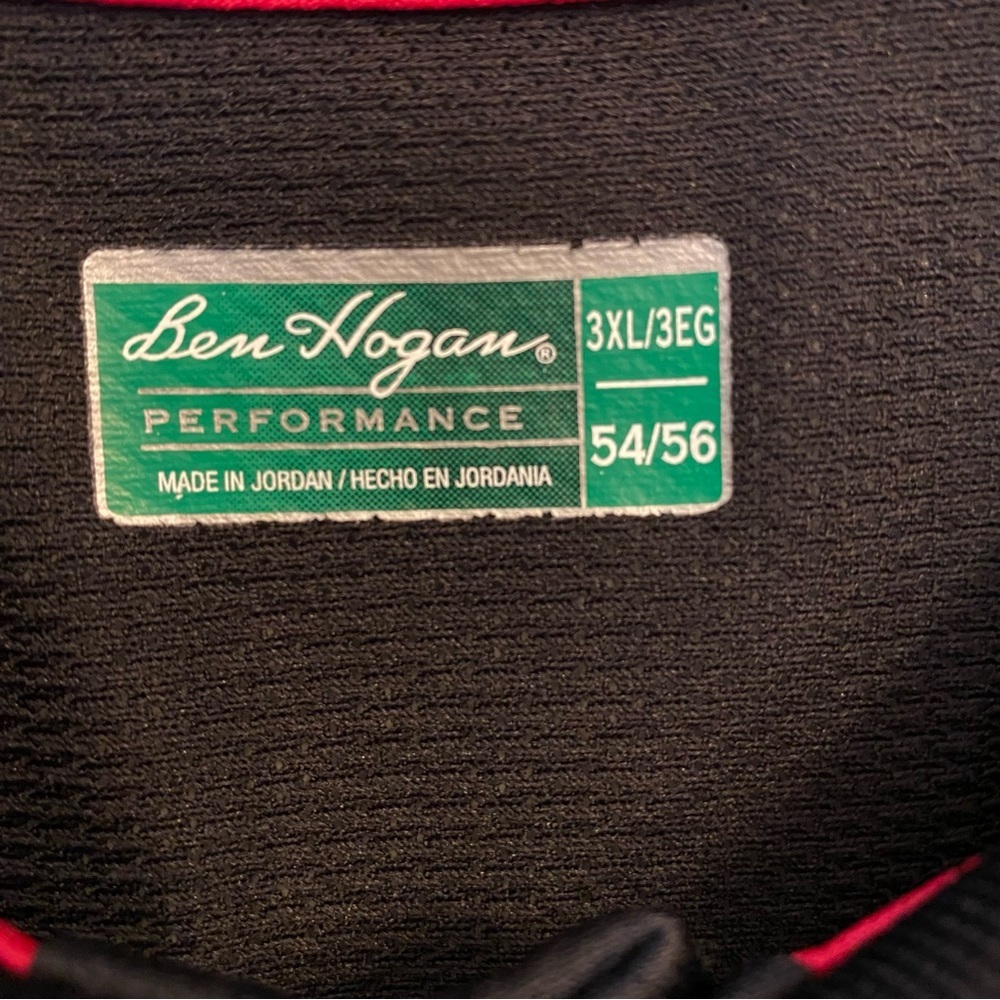 BEN HOGAN Performance Big Men's 3XL Polo Shirt Black Red 3 button short sleeve - Picture 6 of 6